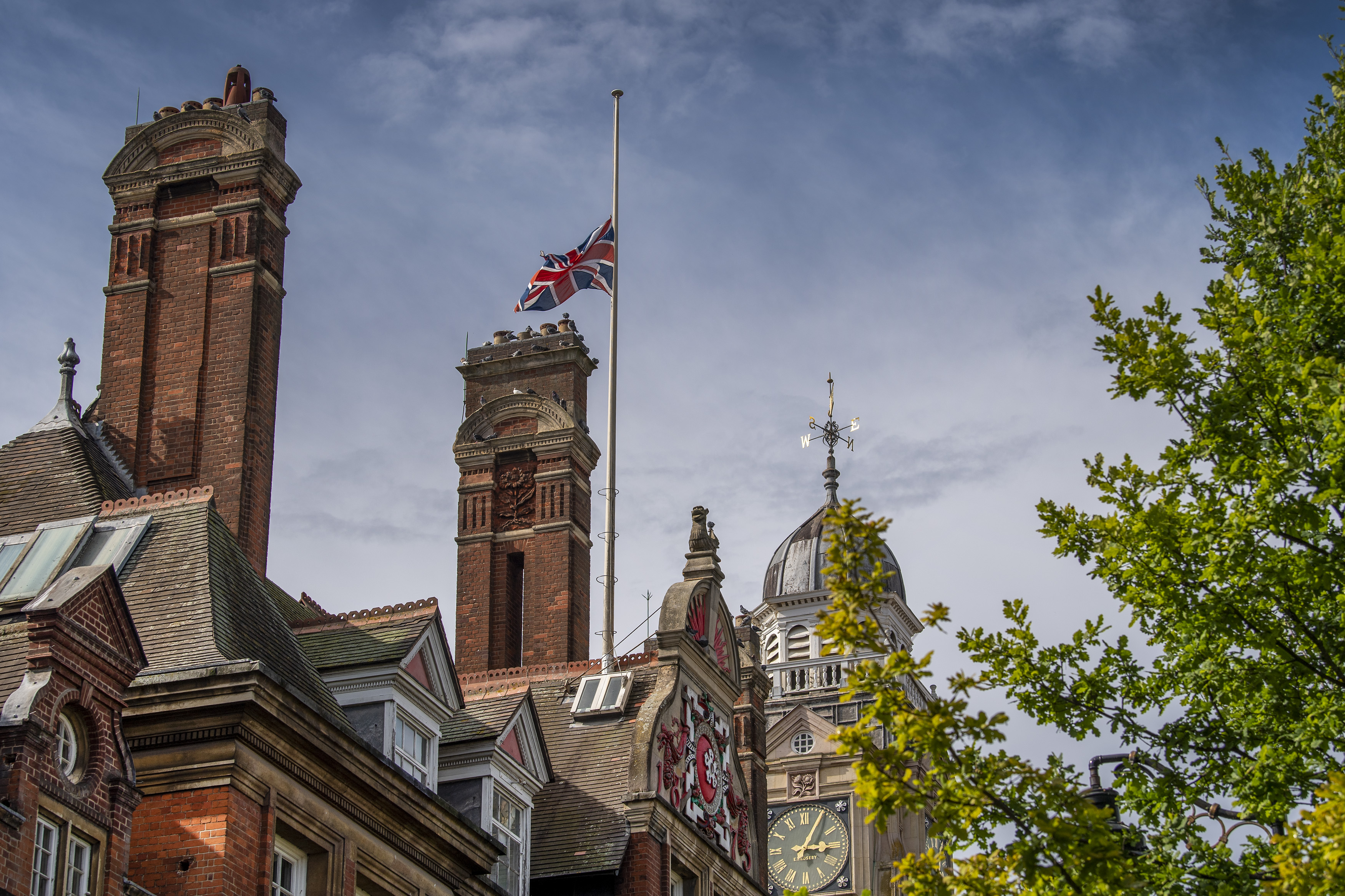 Flag at half-mast at Town Hall