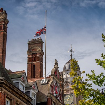 Flag at half-mast at Town Hall