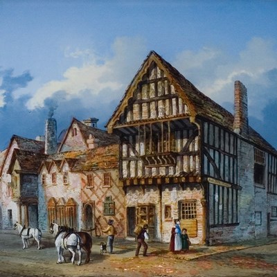 Historical drawing of The Blue Boar Inn. Credit: Leicester Museums & Galleries
