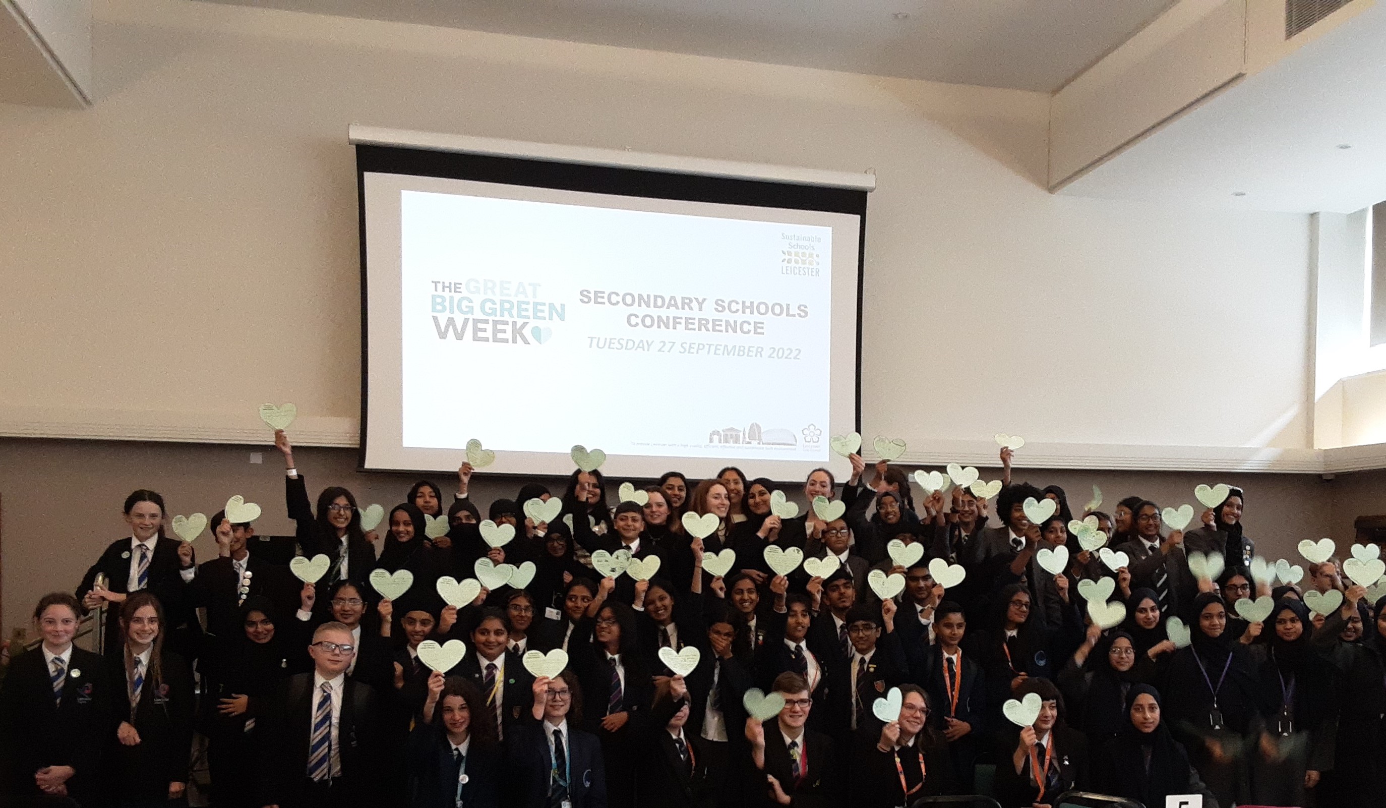 Students taking part in the climate conference at City Hall