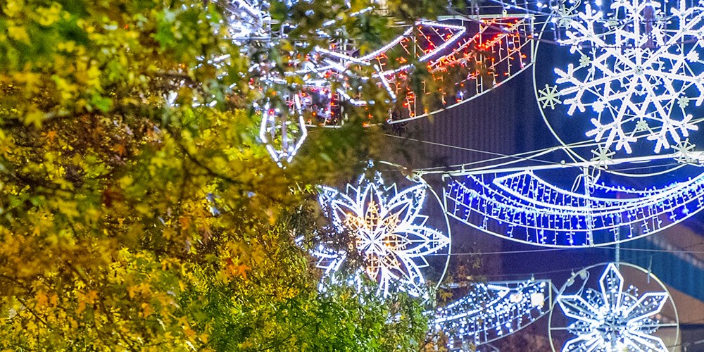 Christmas lights in Leicester