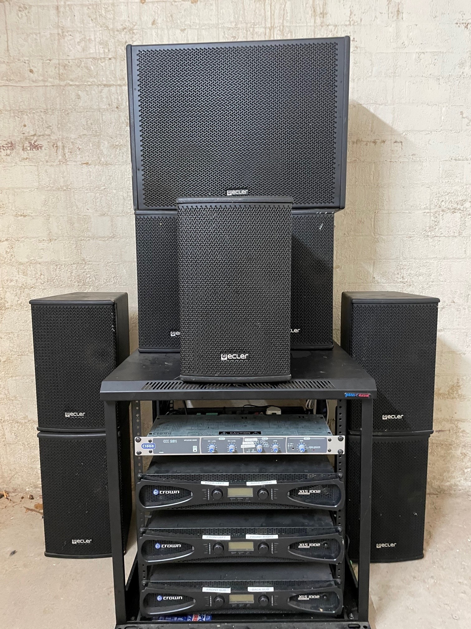 Speakers and amplifiers seized from Abu Daniel shisha cafe