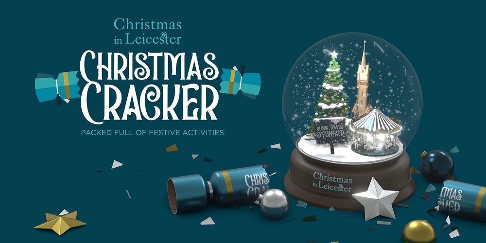 Christmas in Leicester snowglobe graphic