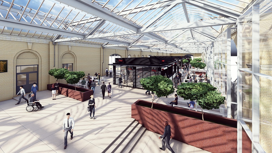 Railway station porte cochere artist's impression