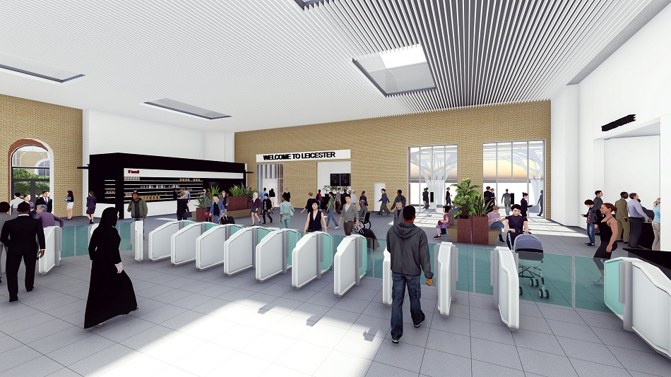 Railway station ticket hall artist's impression