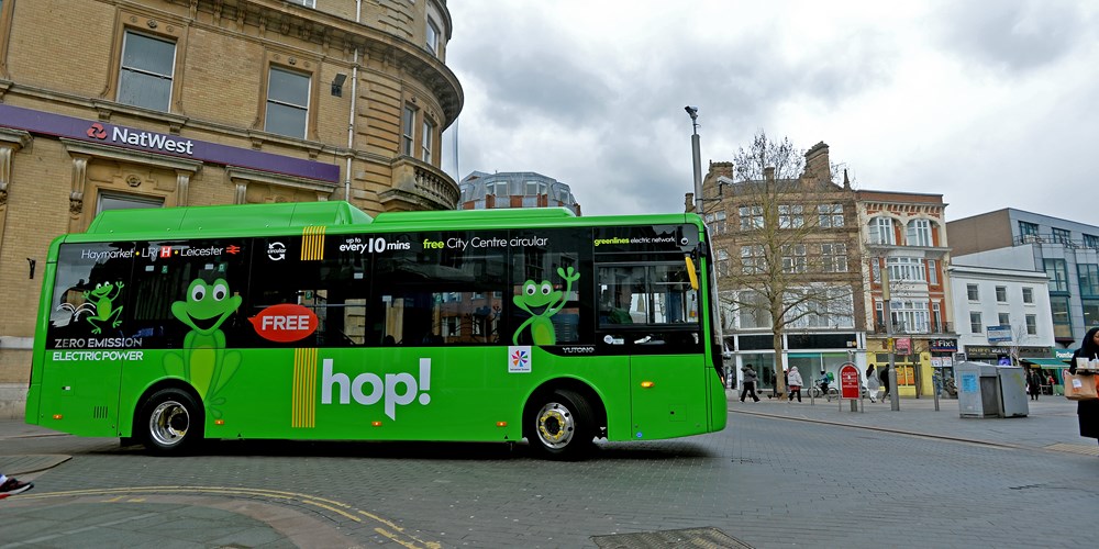 The new Hop! bus that will start operating in Leicester from 3 April
