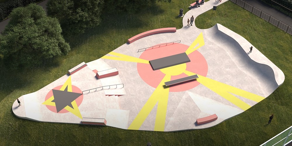 Artist's impression of new skate park