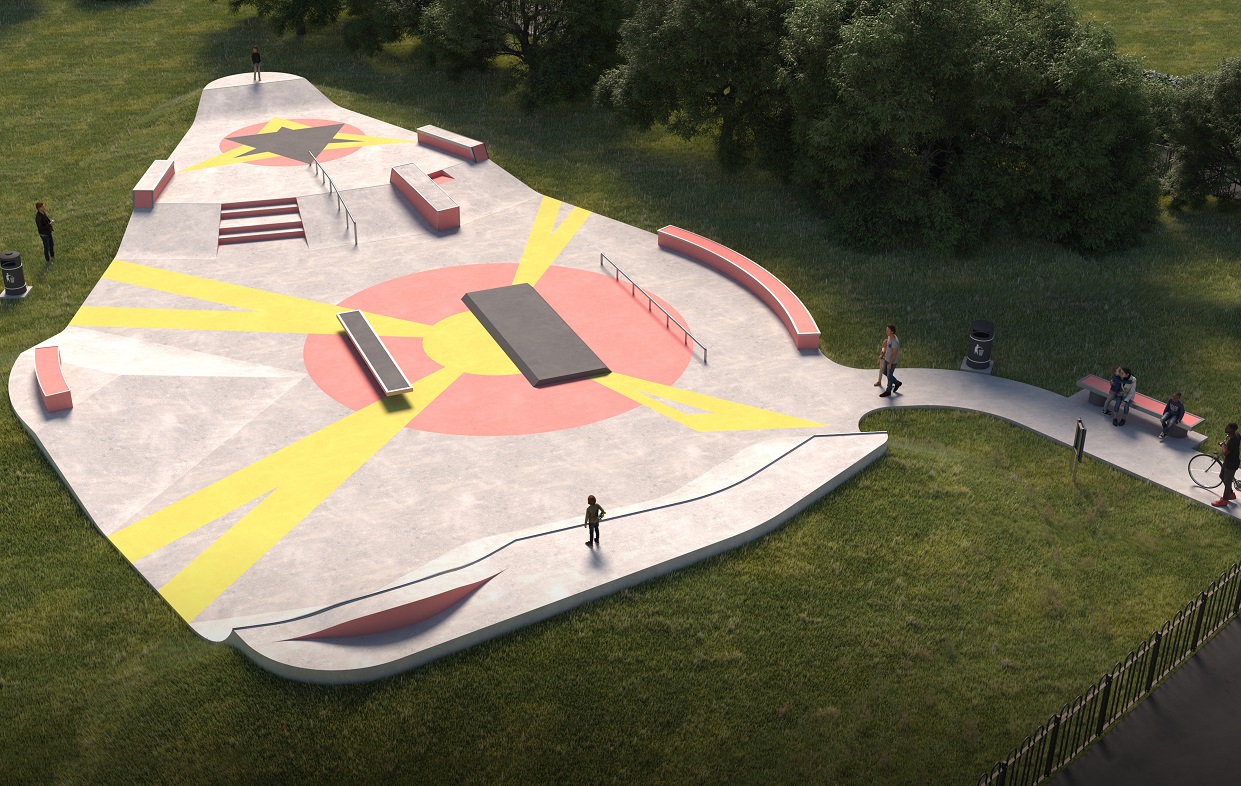 Artist's impression of proposed new skatepark