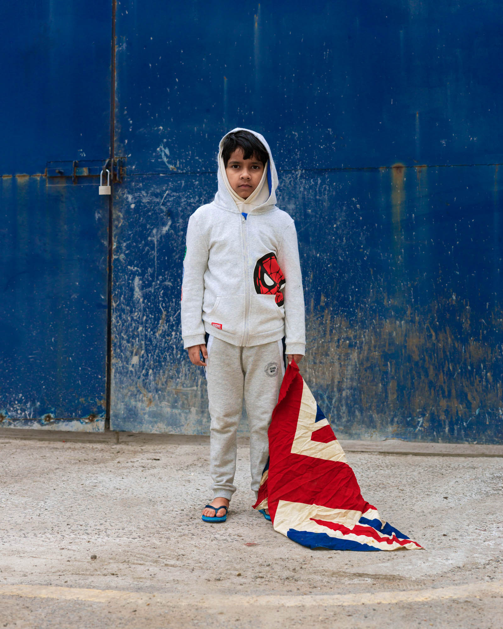 Boy with the Union flag, Hildyard Road, 2021 © Kavi Pujara