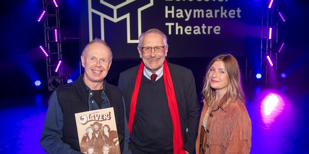 L-R: Michael Winsor, City Mayor Peter Soulsby and Molly Smitten-Downes at the Haymarket Theatre's 50th anniversary event