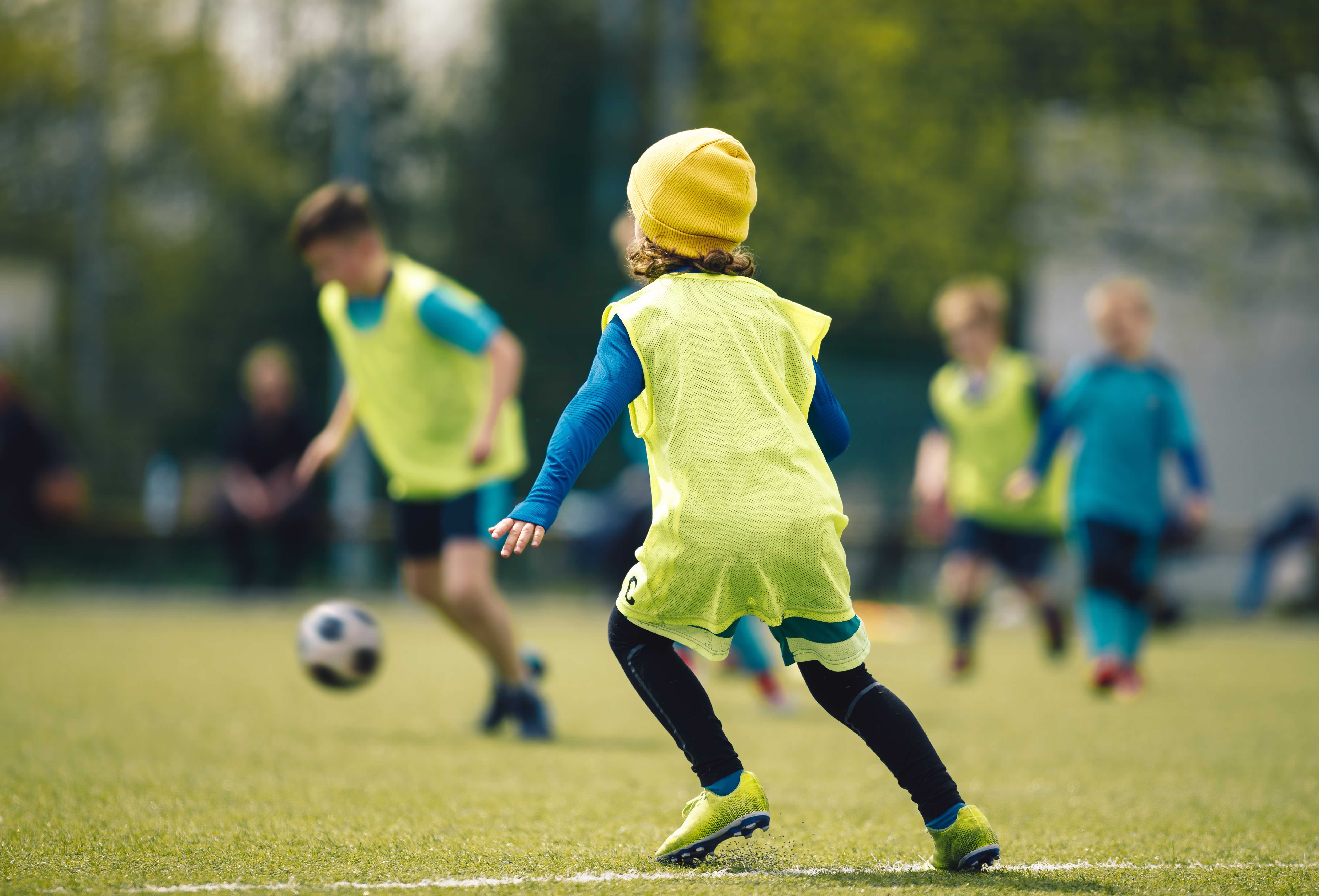 Children playing football