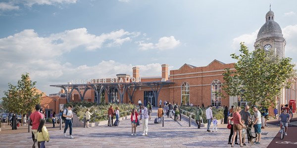 Artist's impression of the revamped railway station entrance