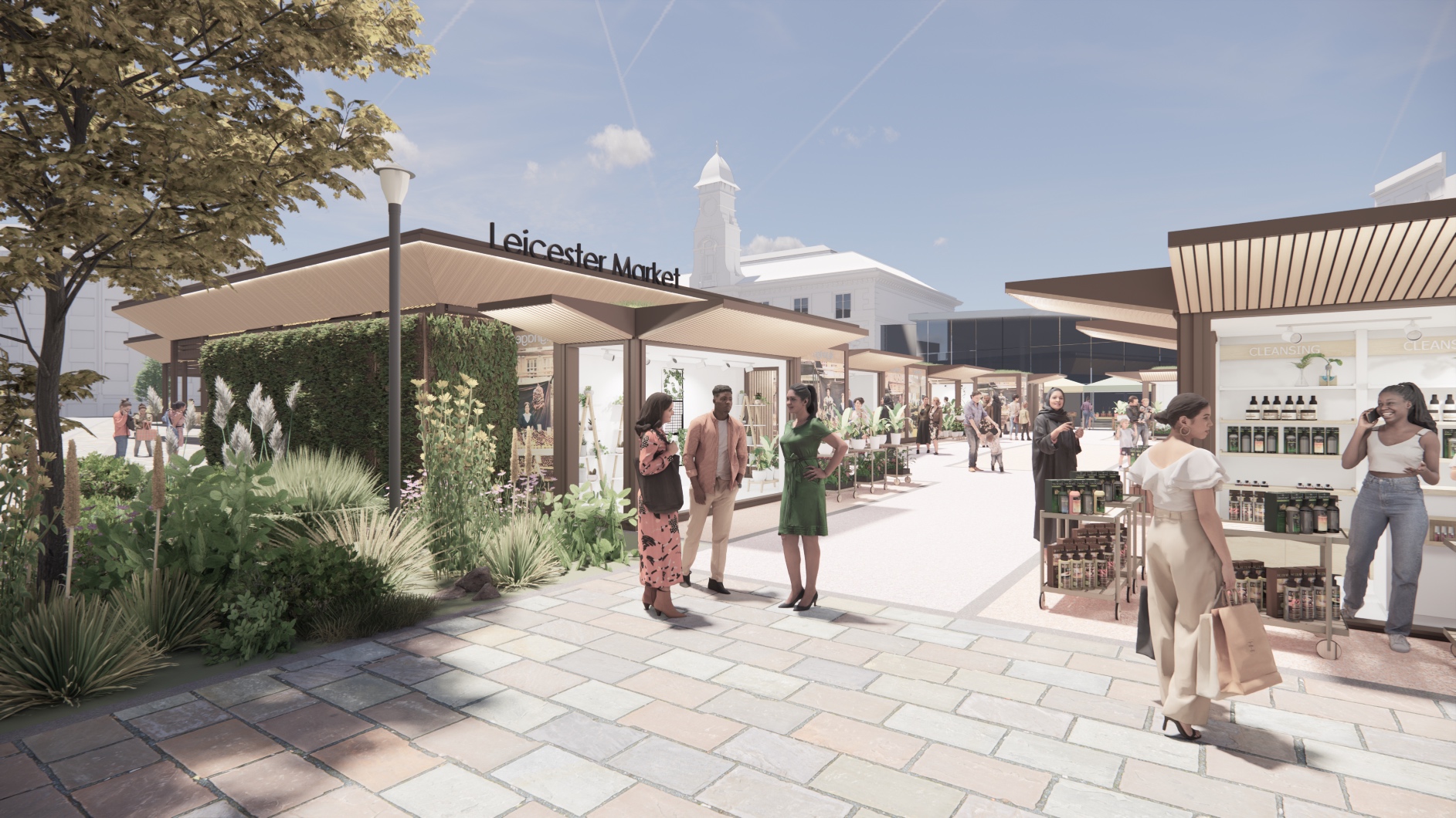 An artist's impression shows one view of the revamped Leicester Market