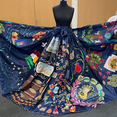 The Welcome Dress created by women supported by Leicester City of Sanctuary