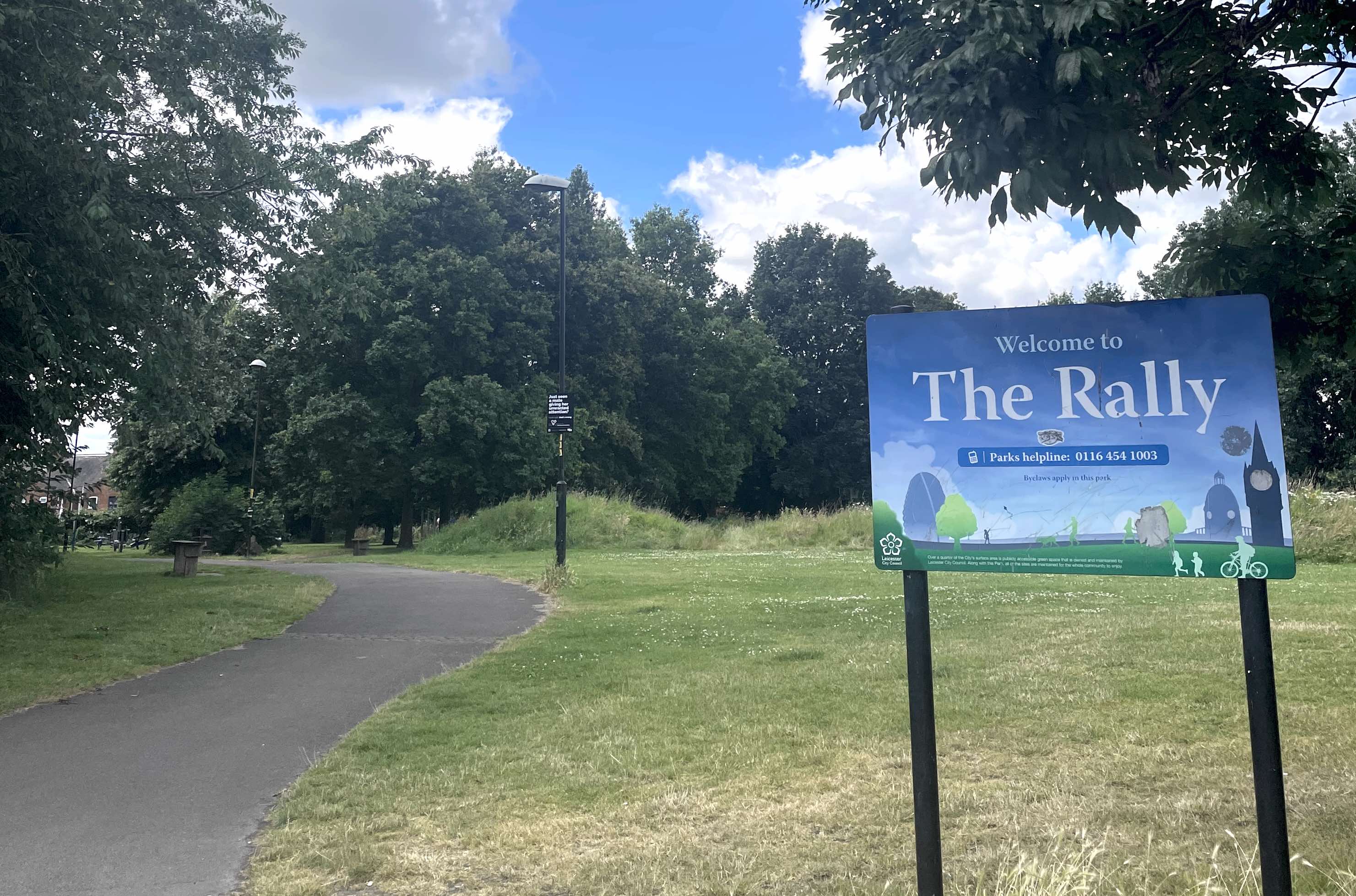 View of Rally Park with sign