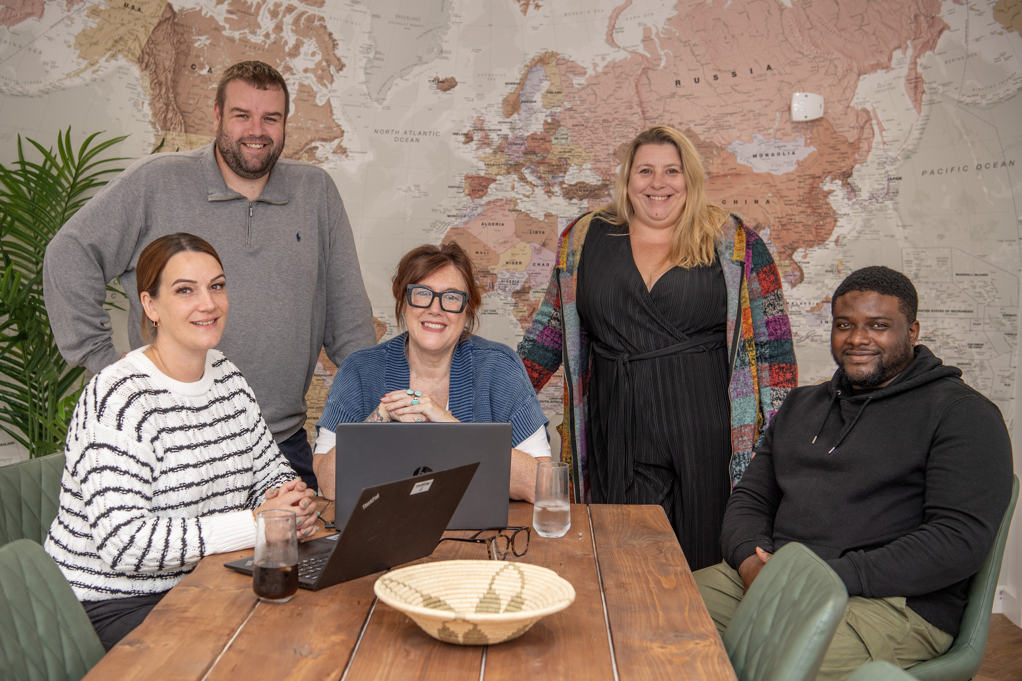 Staff at Holly House children's home with Cllr Sarah Russell (second from right)