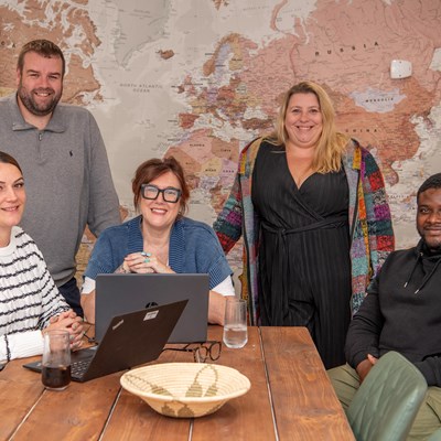 Staff at Holly House children's home with Cllr Sarah Russell (second from right)