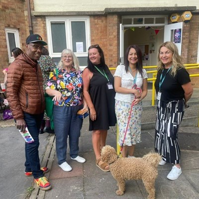 Pictured l-r at the Burns Flats are ward councillors George Cole and Vi Dempster; community worker and volunteer Jo Randall, and council housing staff Gurjit Kaur Minhas and Mandy Smith