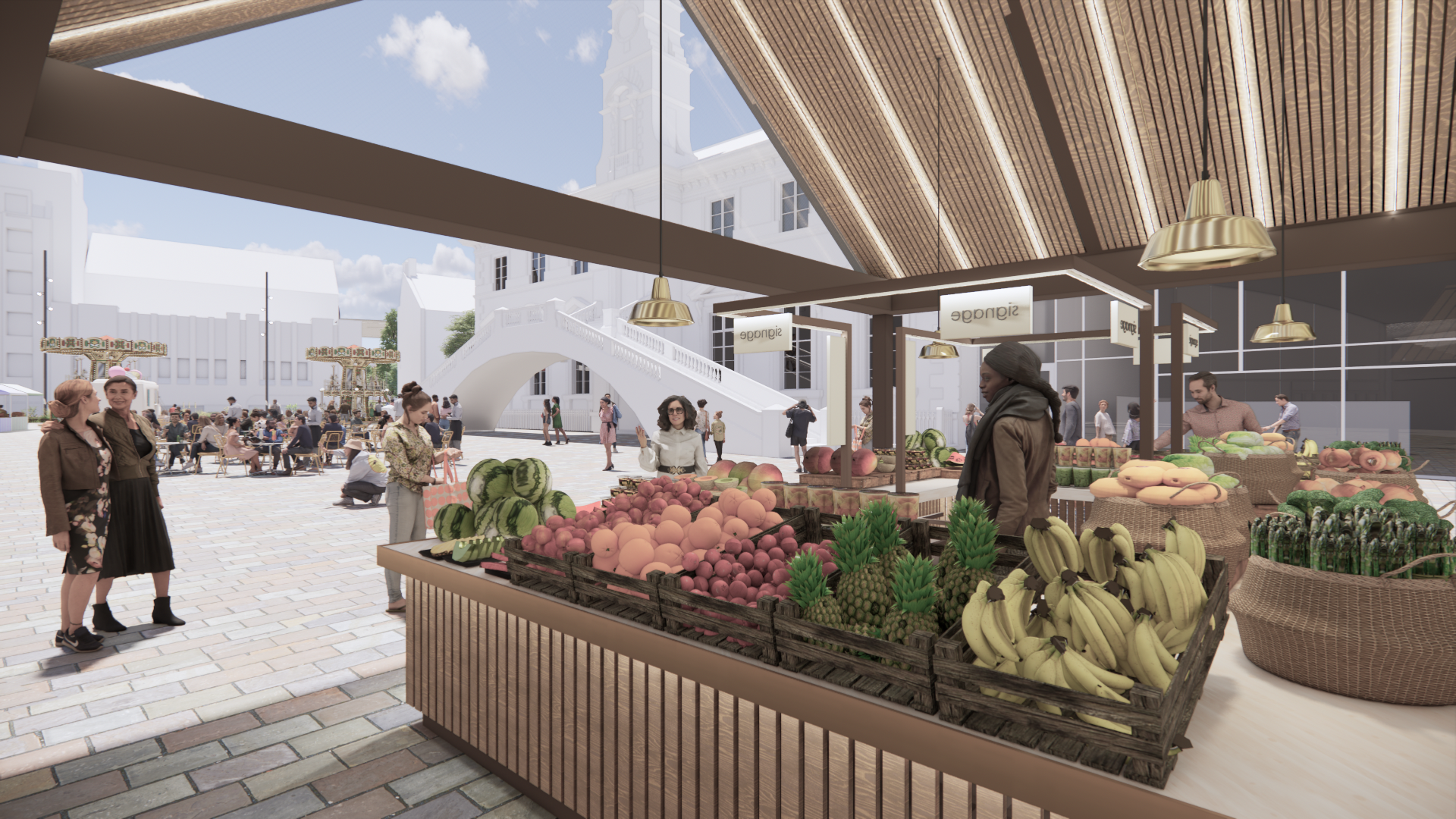 An artist's impression showing how the new market building could look