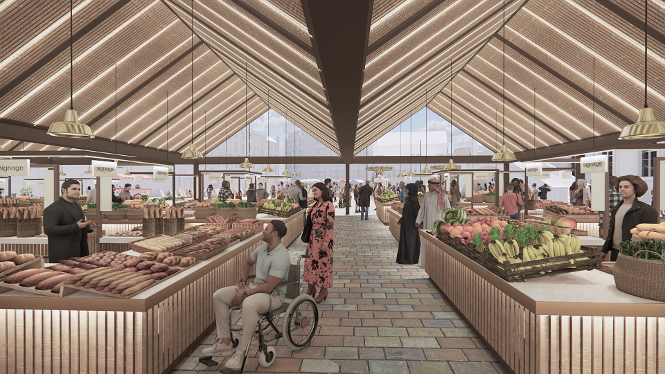 Artist's impression of new market proposal - inside view