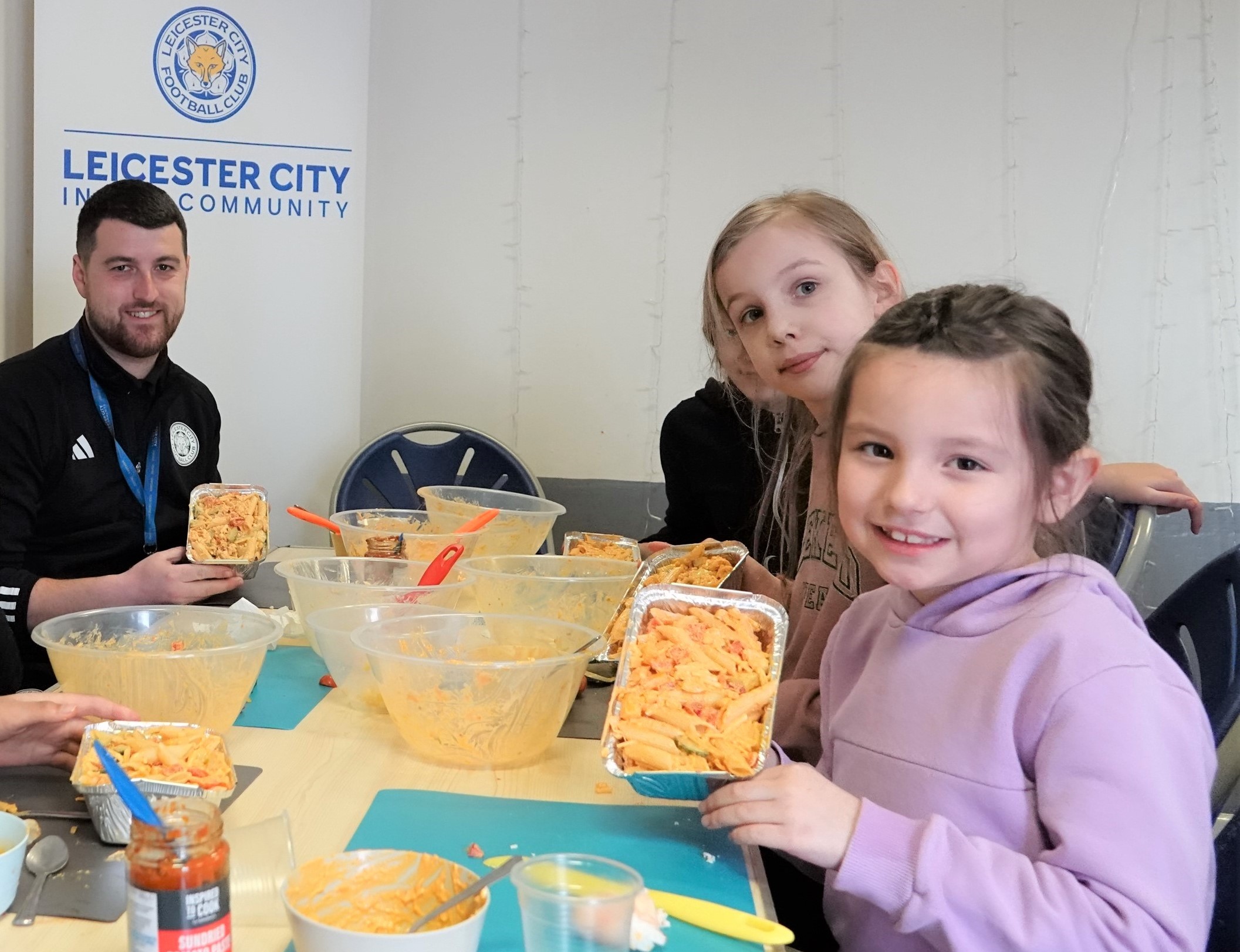 Children enjoy food preparation with Leicester City in the Community