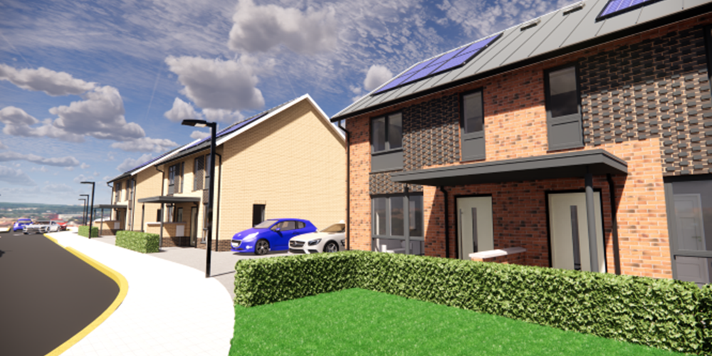 Artist's impression of the new homes on the site of the former velodrome off Saffron Lane