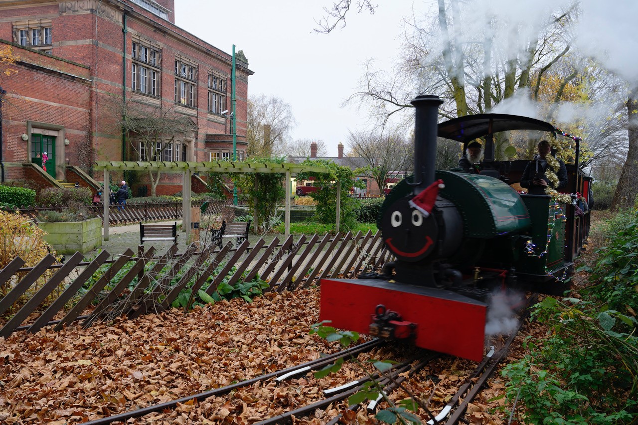 Even the locomotive’s feeling festive at Abbey Pumping Station. Photo credit: Jerry Toach