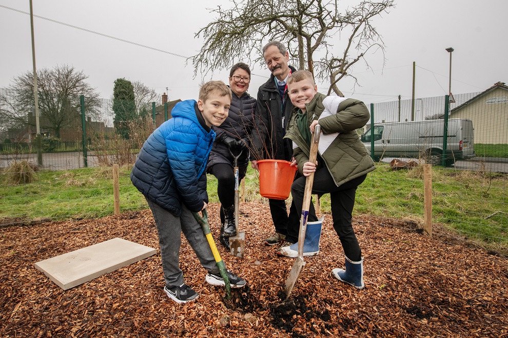 Tiny Forest planting at Eyres Monsell Primary School