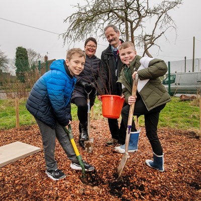 Tiny Forest planting at Eyres Monsell Primary School