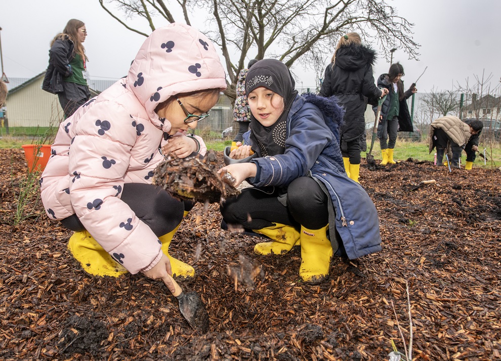 Tiny Forest planting at Eyres Monsell Primary School