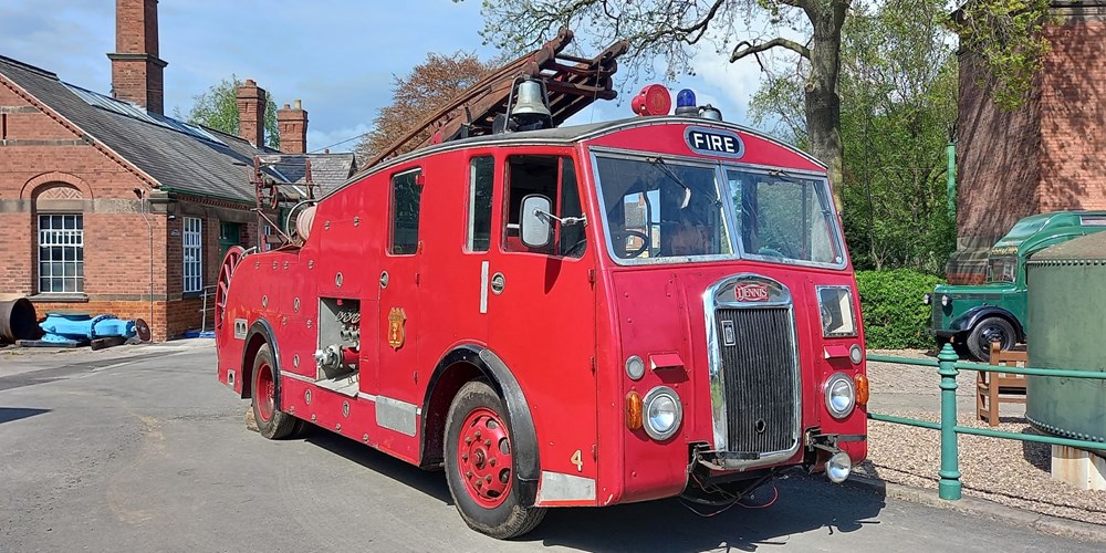 A vintage fire engine at Abbey Pumping Station