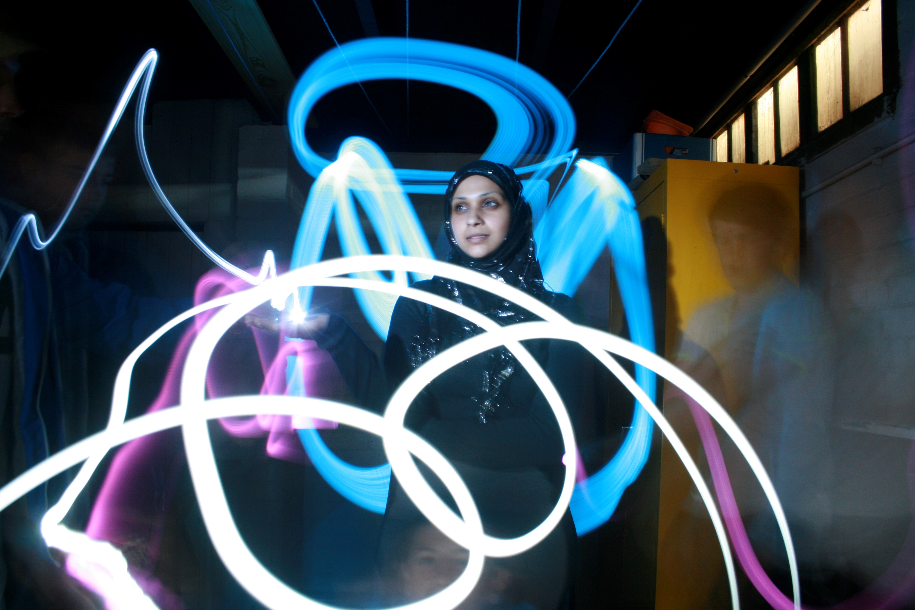 Person painting with light