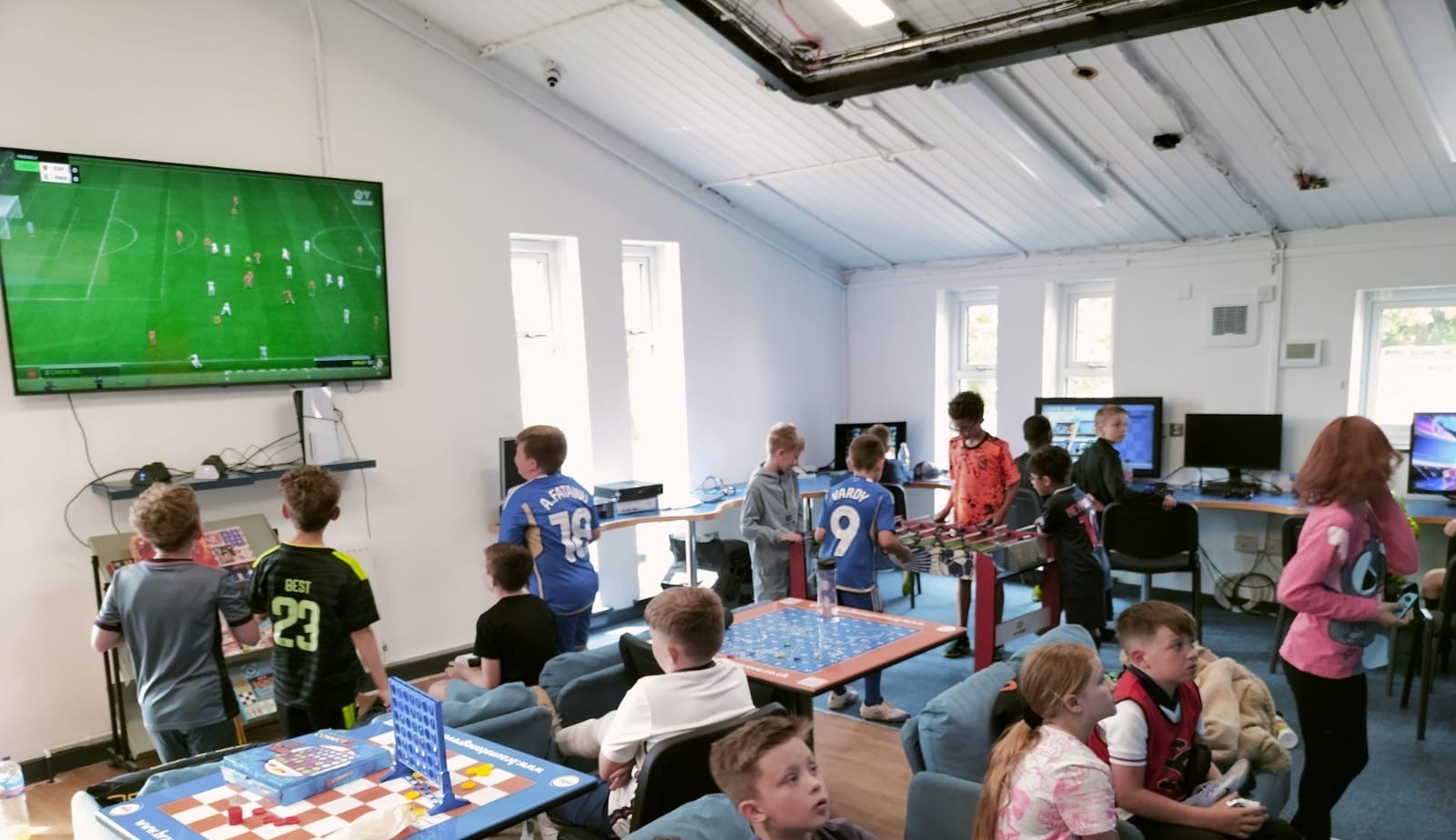 Children enjoy some indoor activities