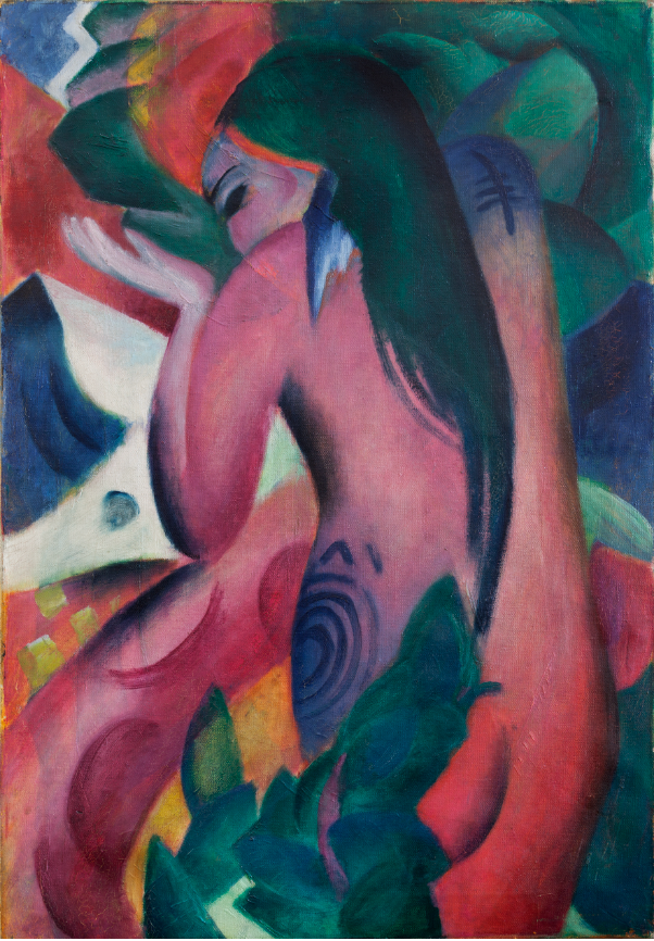 Picture shows Rote Frau by Franz Marc, one of the first four works to come to Leicester's gallery from the Hess family with the 1944 exhibition.