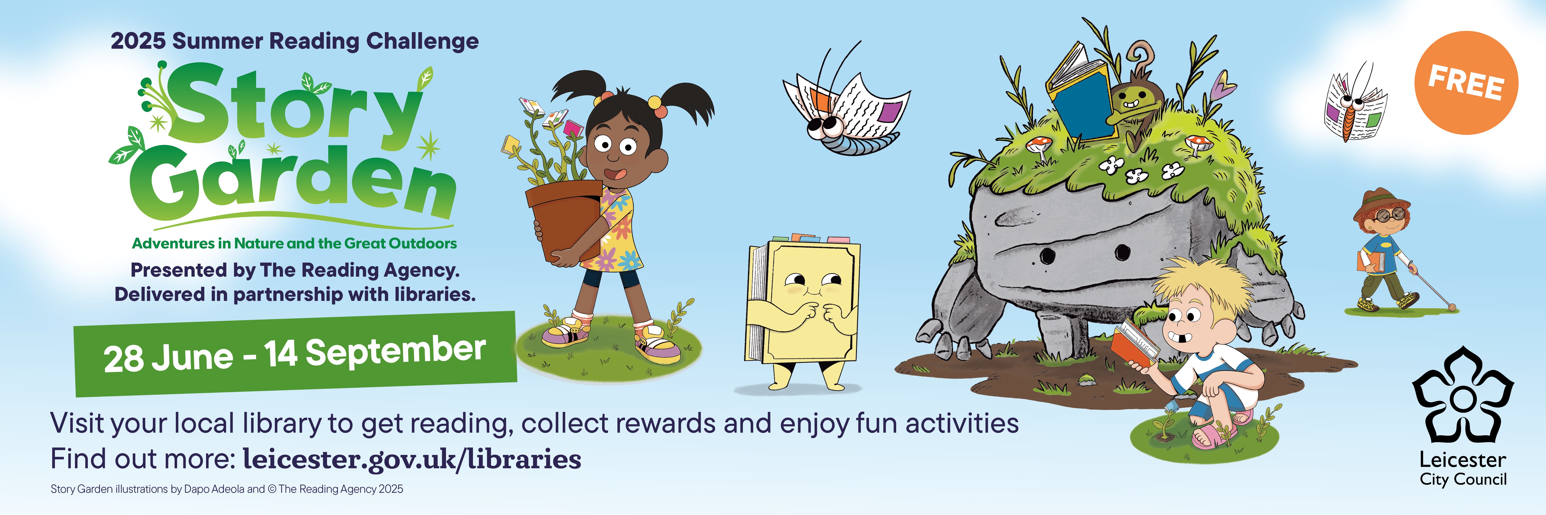 The Story Garden summer reading challenge promotional graphic