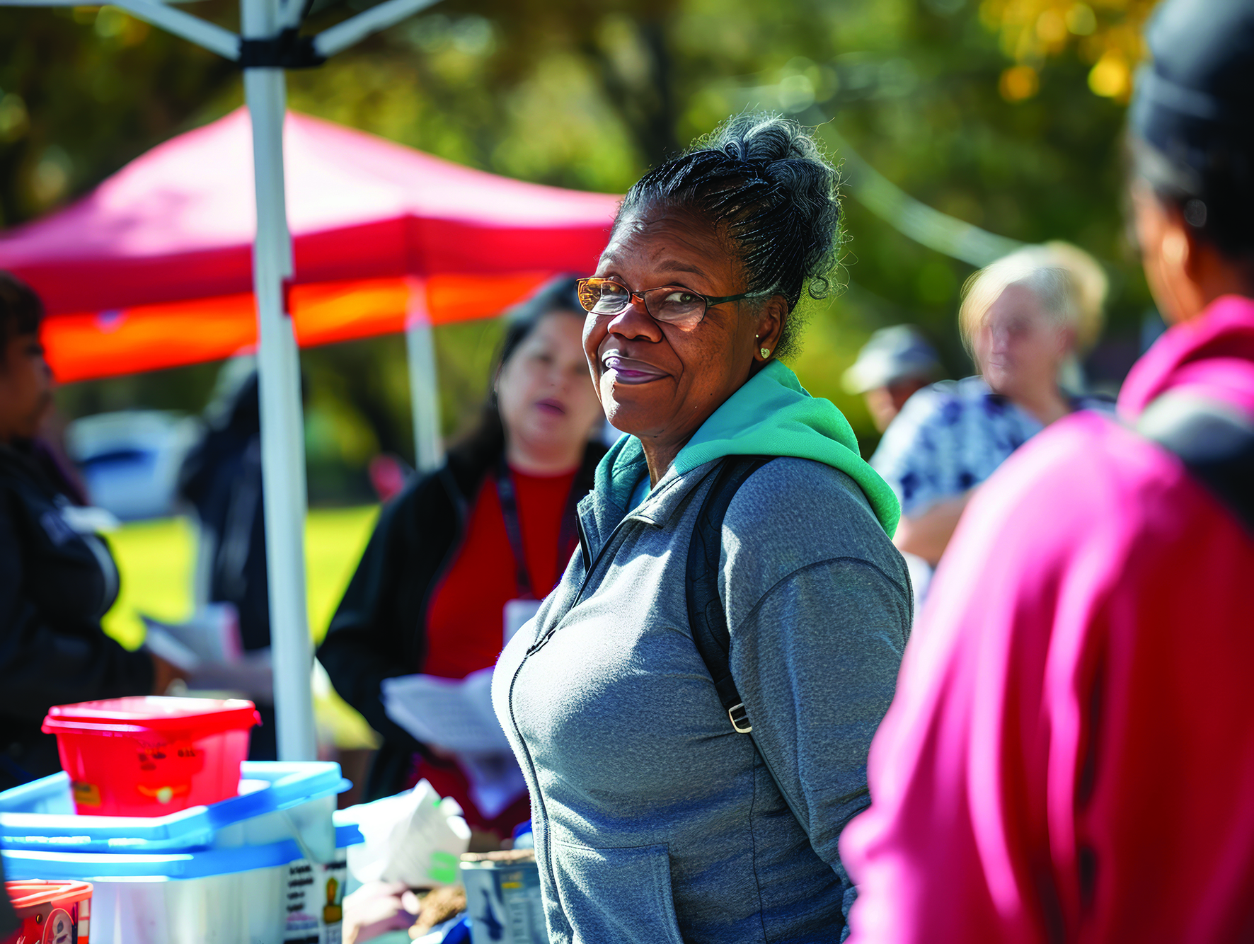 A picture of a woman at a community event