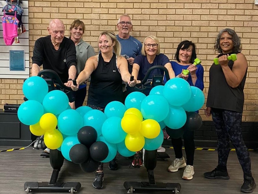 Staff mark National Fitness Day at an event last year