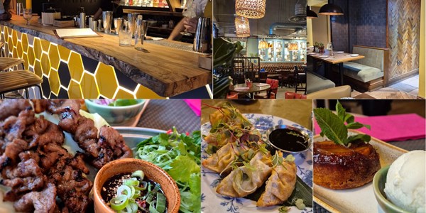 A composite image of some of Leicester's restaurants and dishes