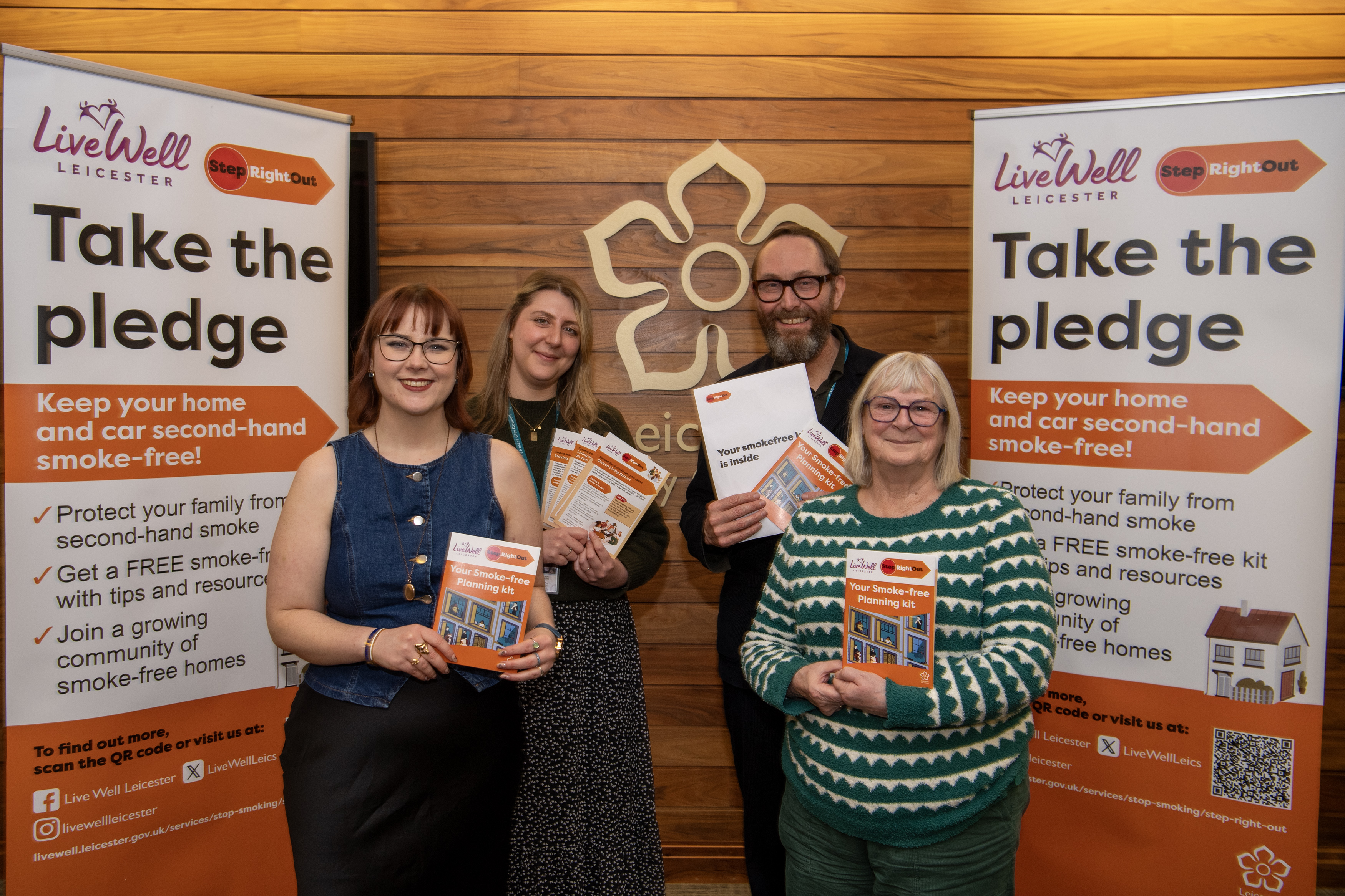 Annie Kennedy, Laura Hiams and Rob Howard from the city council's public health team with Cllr Vi Dempster.