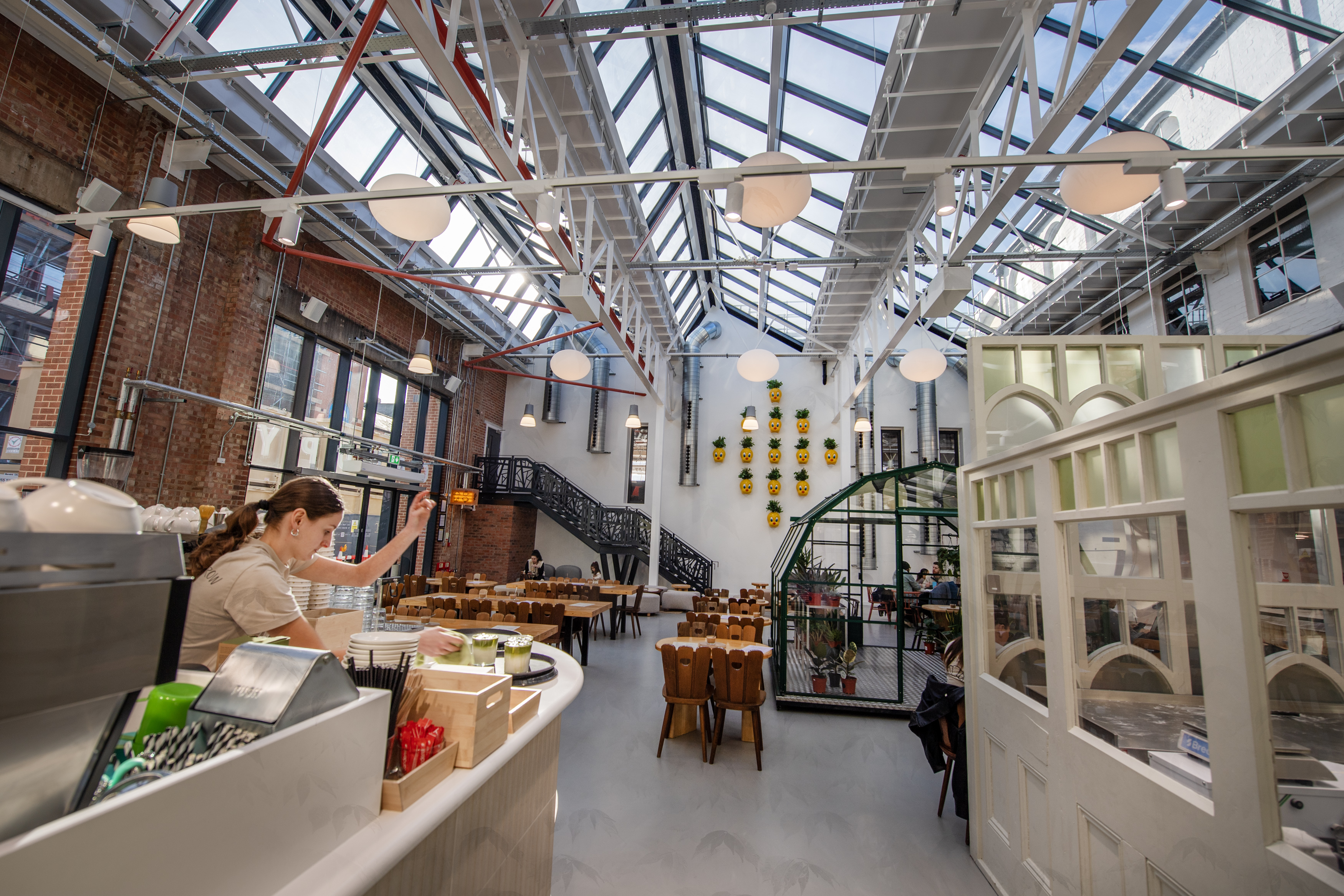 A stunning atrium has transformed a former loading bay