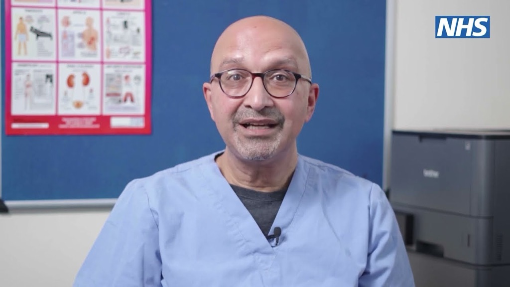 A still from a video showing a local CG talking about bowel cancer