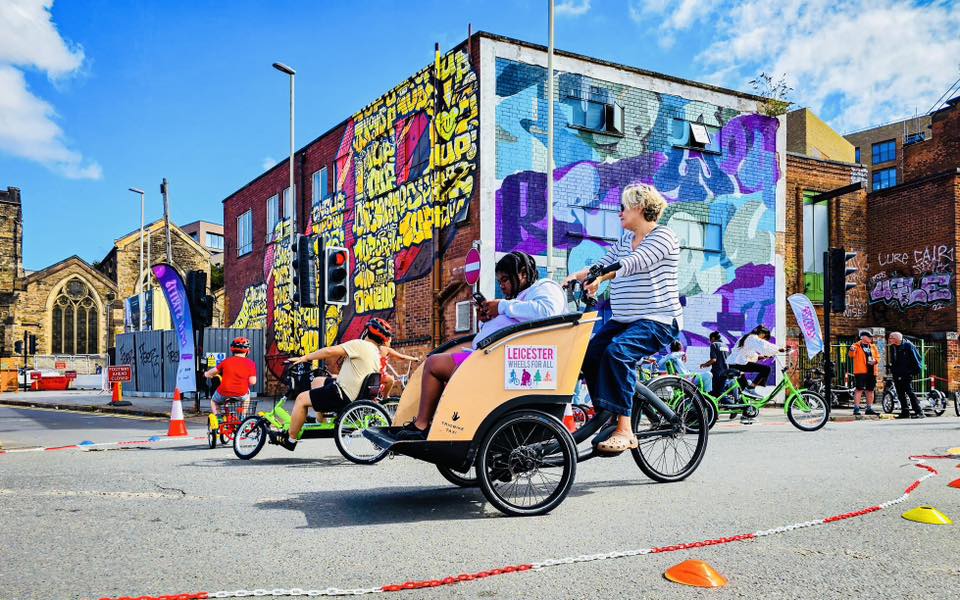 A bicycle rickshaw at last year's Open Streets event