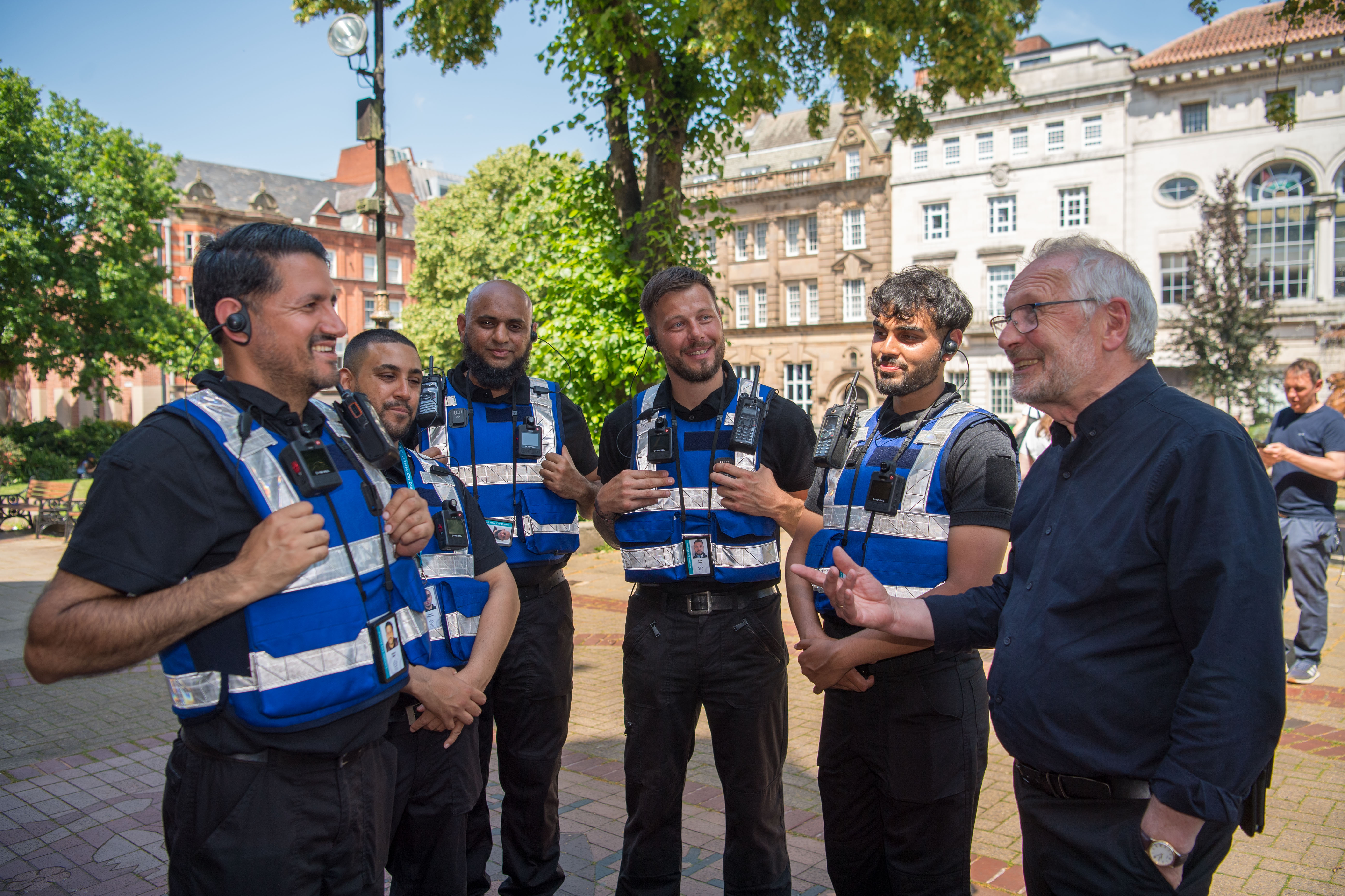 City Mayor Peter Soulsby meets members of the new team in Town Hall Square