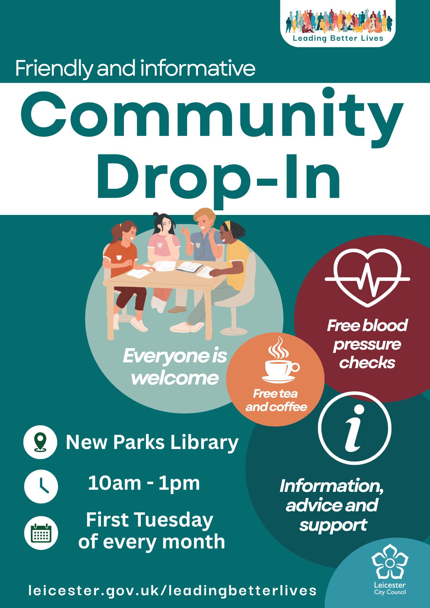 A poster for the New Parks community drop in event
