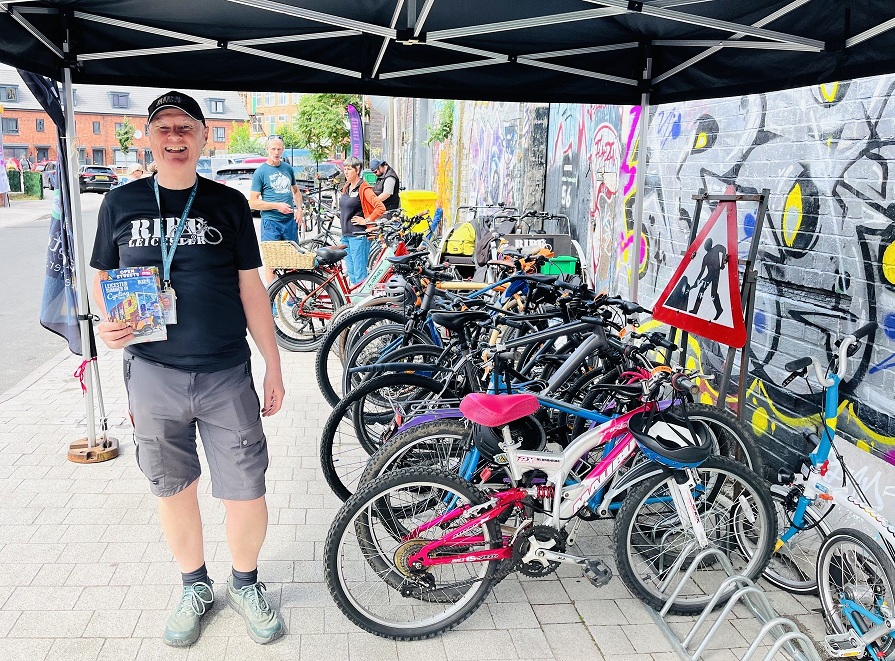 An image of a Ride Leicester bike park at Open Streets in May 2026