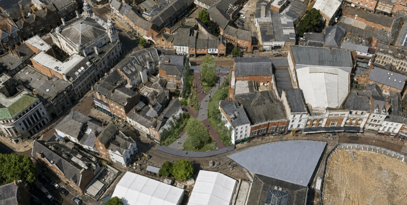 Artist's impression - aerial view - of the new walkway link