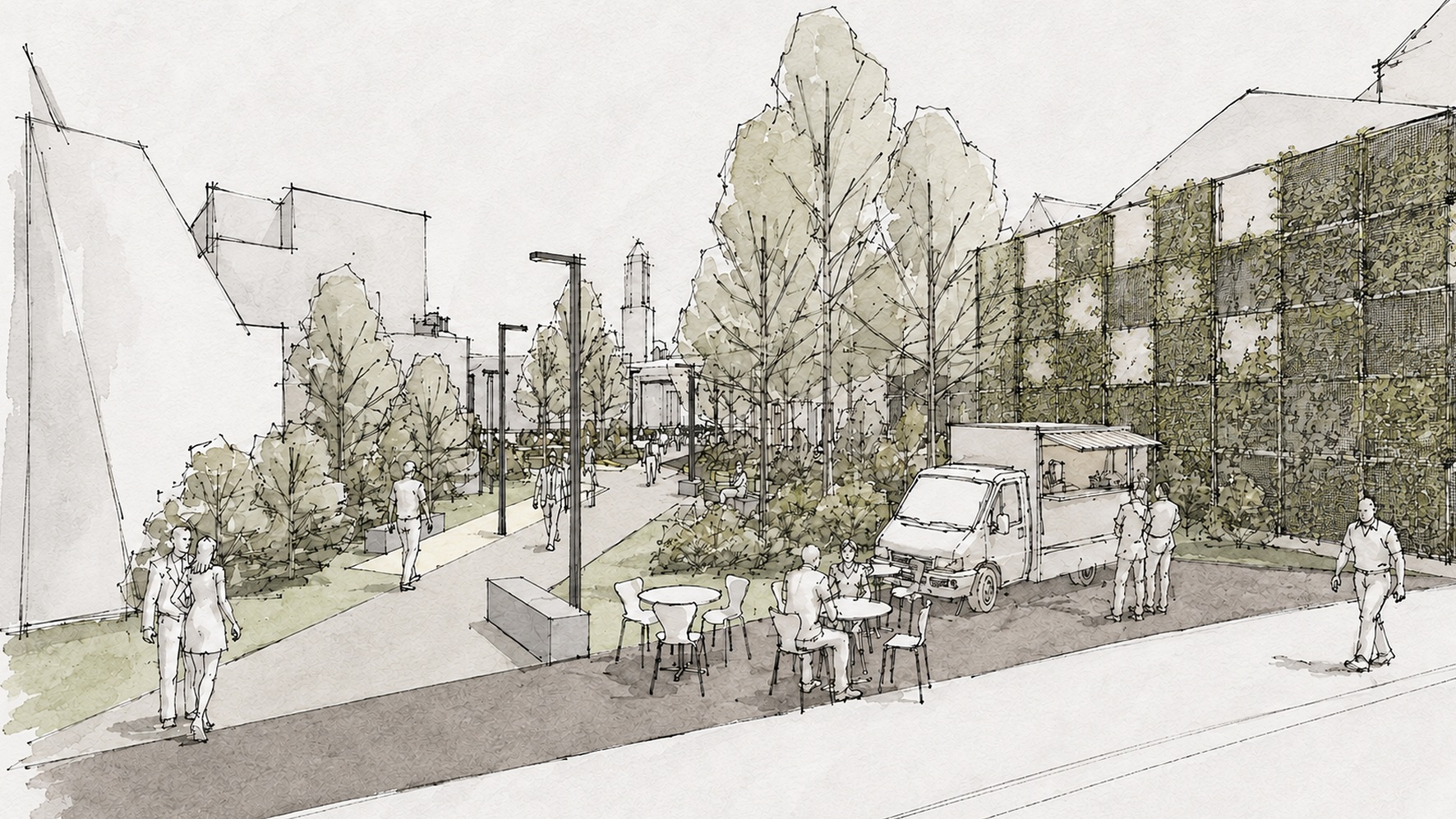 Artist's impression - view towards Green Dragon Square