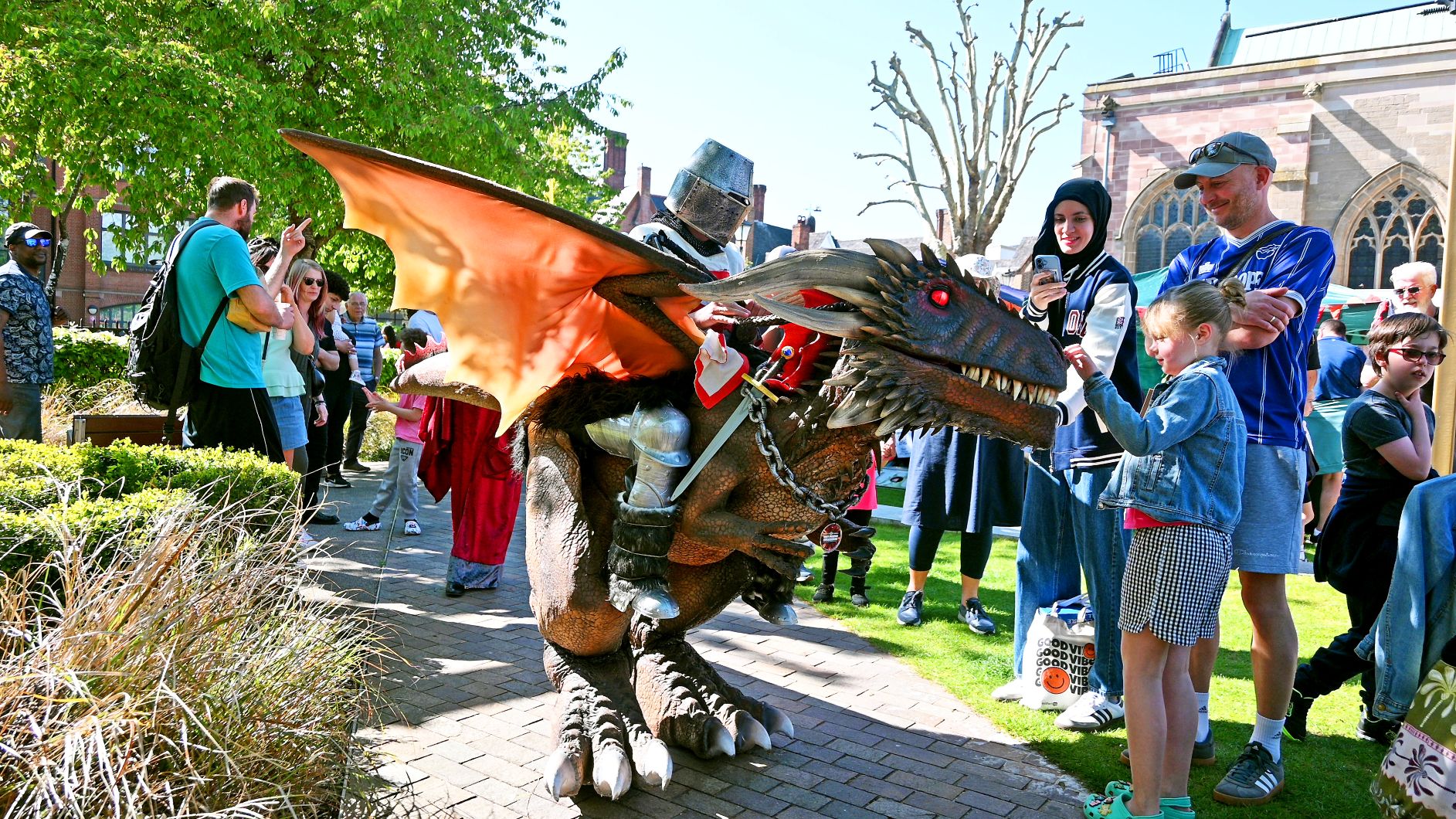 St George and the dragon at Leicester's Old Town festival